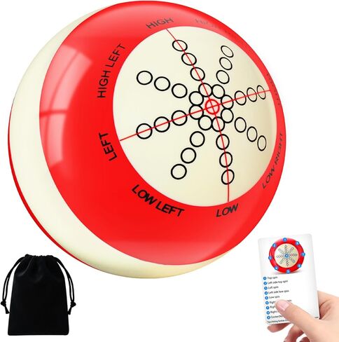 البلياردو تدريب كرة جديلة مع تعليمات وحقيبة التخزين 2-1/4 '' البلياردوس الملحقات لـ American American Ball Pool Cue Ball للمبتدئين والمهنيين in Saudi Arabia