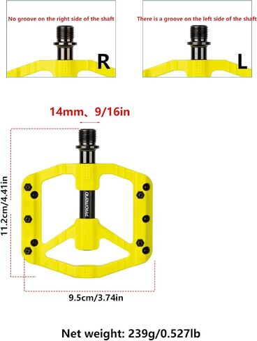 Bicycle Pedals for Mountain/Road/Folding/Touring Bikes - Nylon Body with Aluminum Alloy Sleeve, Chrome-Molybdenum Steel Axle, 3 Sealed Bearings, 9/16" Standard Thread in Saudi Arabia