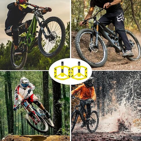 Bicycle Pedals for Mountain/Road/Folding/Touring Bikes - Nylon Body with Aluminum Alloy Sleeve, Chrome-Molybdenum Steel Axle, 3 Sealed Bearings, 9/16" Standard Thread in Saudi Arabia