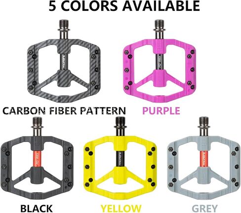 Bicycle Pedals for Mountain/Road/Folding/Touring Bikes - Nylon Body with Aluminum Alloy Sleeve, Chrome-Molybdenum Steel Axle, 3 Sealed Bearings, 9/16" Standard Thread in Saudi Arabia