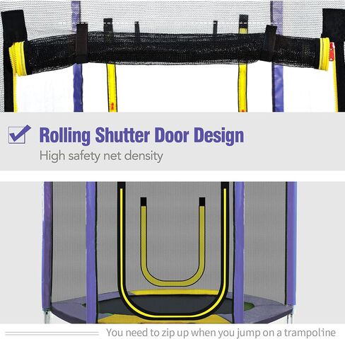 Merax 7ft Kids Trampoline with Slide,Enclosure Net and Ladder, Climb ‘n Slide Small Toddler Trampoline Indoor Outdoor for Kids in Kuwait