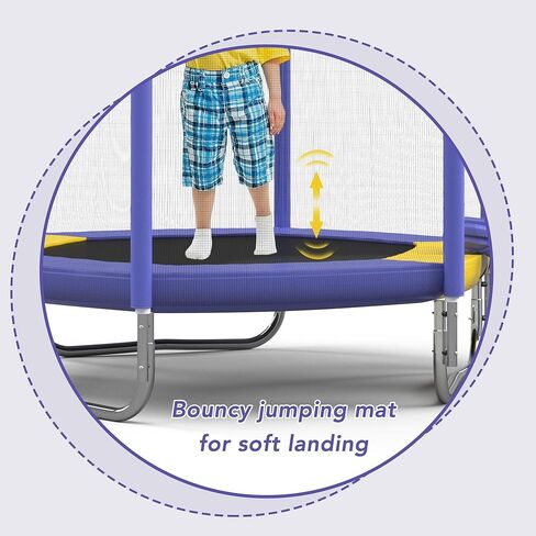 Merax 7ft Kids Trampoline with Slide,Enclosure Net and Ladder, Climb ‘n Slide Small Toddler Trampoline Indoor Outdoor for Kids in Kuwait
