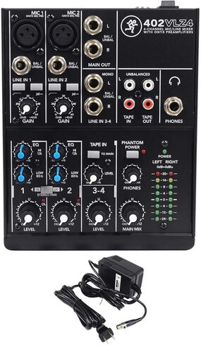حزمة AudioSavings: (1) Mackie 402Vlz4 4-channel ANALOG TANALOG LOW NOISE BANDLE مع (1) ROCKVILLE RCM03 Pro Studio Recording Microphone Mic MIC+Metal Miture (العناصر 2) in Saudi Arabia