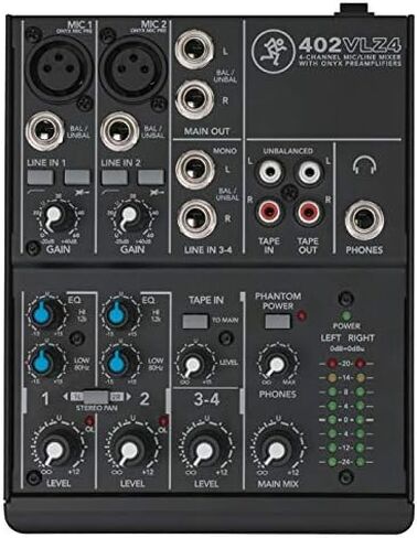 حزمة AudioSavings: (1) Mackie 402Vlz4 4-channel ANALOG TANALOG LOW NOISE BANDLE مع (1) ROCKVILLE RCM03 Pro Studio Recording Microphone Mic MIC+Metal Miture (العناصر 2) in Saudi Arabia
