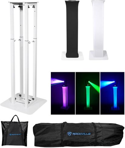 Audiosavings Bundle: (2) JBL JRX212 Wedge Monitor Bundle with (2) Rockville RTP32W Light Stand,(1) RPM1470 14 Channel Powered Mixer,(4) RockPAR50 Wash Light,(1) RFAAW DJ Event Facade (10 Items) in Saudi Arabia