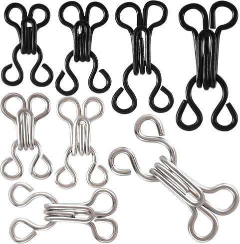 Hzopcw 80 أزواج خياطة الخطاف والإغلاق للعين للملابس ، مجموعة استبدال صدرية المعادن ، 9.1/12.7/14/16.3mm خياطة على المشابك المفاجئة لتنورة حمالة الصدر- الحرف اليدوية- الذهب in Kuwait