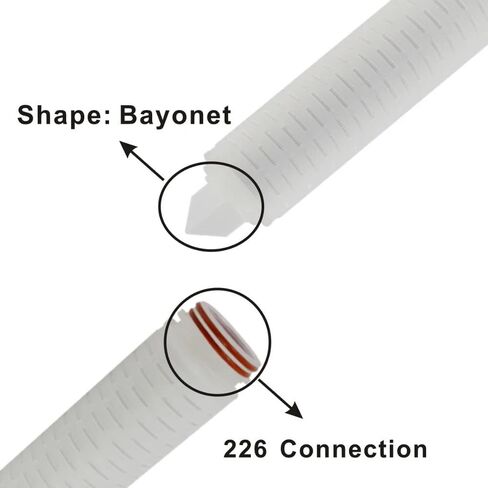 10-Inch Pleated Membrane Filter Cartridge, 0.45 Micron, Polypropylene, 226/FIN (0.45 Micron) in Saudi Arabia