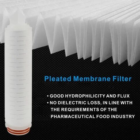 10-Inch Pleated Membrane Filter Cartridge, 0.45 Micron, Polypropylene, 226/FIN (0.45 Micron) in Saudi Arabia