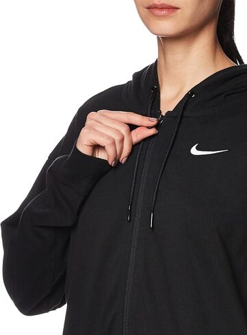 Nike Sportswear Women Women Womensey Gersey Full-Zip Hoodie (DM6415-010 ، Black/White) Size X-Small in Saudi Arabia