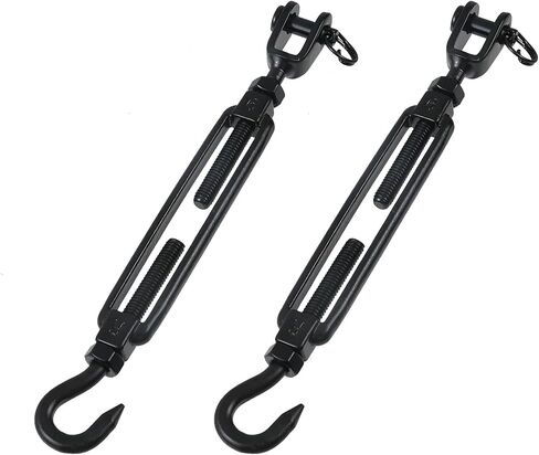 Oedema 2 Pcs M6 Jaw and Hook Turnbuckle Heavy Duty Stainless Steel Adjustable Turnbuckle Shade Sail Hardware Wire Rope Tension for Wire Rope Tension Cables in Saudi Arabia
