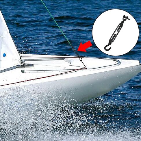 Oedema 2 Pcs M6 Jaw and Hook Turnbuckle Heavy Duty Stainless Steel Adjustable Turnbuckle Shade Sail Hardware Wire Rope Tension for Wire Rope Tension Cables in Saudi Arabia