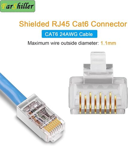 موصلات RJ45 CRIMP تنتهي 8P8C توصيل شبكة UTP لـ CAT5E CAT5 CAT6 CABLED CABLED CABLEST SOLD CRISTAL ، موصل CAT6 / CAT5E RJ45 ، موصلات تجعيد كابل Ethernet (100 حزمة) in Kuwait