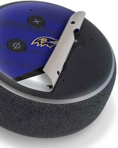Skinit Skinit Audio Audio Skin متوافق مع Amazon Echo Dot 3 - تصميم NFL Baltimore Ravens المرخص رسميًا in Saudi Arabia
