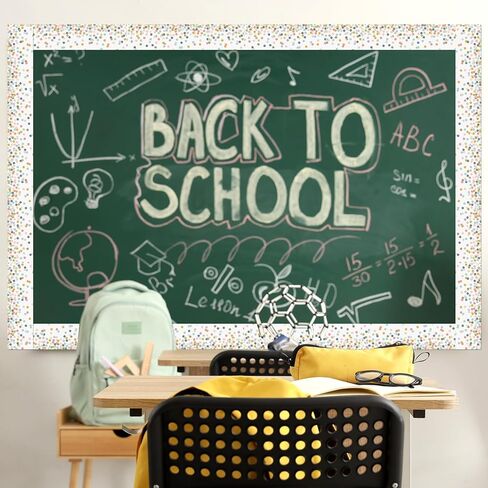 Zonon 65 قدم Border Bulletin Bulletin Border for Classroom Pastel Dot Confetti Scalloped Strawlopled Trim Trim Cut للعودة إلى دراس المدرسة. in Saudi Arabia