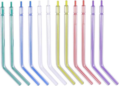 250Pcs Dental Air Water Syringe Tips, Disposable Spray Nozzles Tips, Rainbow 3 Way Water Syringe Connector Tips for Oral Teeth Cleaning in Kuwait