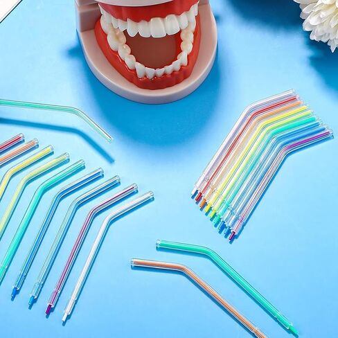 250Pcs Dental Air Water Syringe Tips, Disposable Spray Nozzles Tips, Rainbow 3 Way Water Syringe Connector Tips for Oral Teeth Cleaning in Kuwait