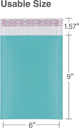 Poly Bubble Mailers 4x7", Self Seal Adhesive Flap 1.57", Teal Padded Envelopes, 120 pcs per boxes in Saudi Arabia