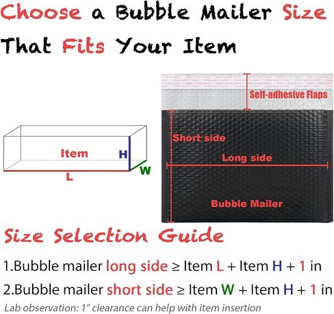 Black Bubble Mailers 10 x 7 + 2.36 Inch,Padded Envelopes, Shipping Envelopes,40 Per Box in Saudi Arabia
