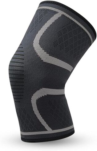 Piece Elastic Knee Pad Knee Patella Protector Brace Cycling Basketball Running Compression Knee Sleeve Sports Kneepads(Gray,XL) in Kuwait