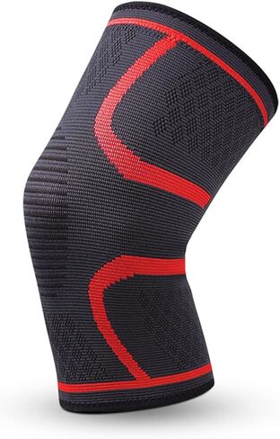 Piece Elastic Knee Pad Knee Patella Protector Brace Cycling Basketball Running Compression Knee Sleeve Sports Kneepads(Gray,XL) in Kuwait
