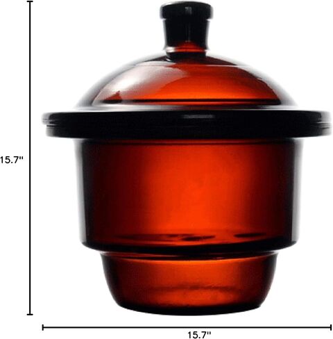 400mm / 16" Amber Glass Desiccator Jar, Lab Dessicator Dryer with Porcelain Plate in Saudi Arabia