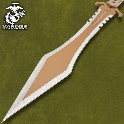 USMC Desert OPS Gladiator Sword and Sheath with Shoulder Strap - Officially Licensed, Stainless Steel Blade, Anti-Corrosion Coating, ABS Handle - Marine Corps Approved for Modern Warrior - Length 24" in Saudi Arabia