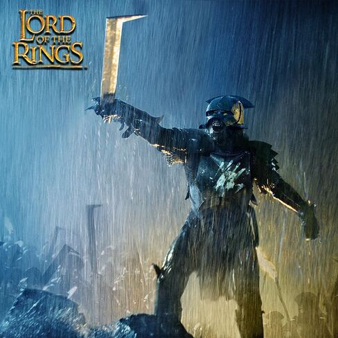 United Cutlery Lord of The Rings Uruk-Hai Scimitar Sword | Officially Licensed LOTR Replica | High Carbon Steel Construction | Leather-Wrapped Wooden Grip | Film-Accurate Design & Size | Length 34" in Saudi Arabia