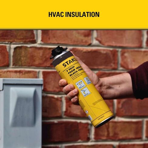 Stanley F905p Gaps & Cracks Pro Foam Sealant (2x24 Oz.) - عزل رغوة البولي يوريثان المتوسع من البولي يوريثان للشقوق والتجويف العريضة ، مقاومة للماء | بندقية ونظافة شملت | 24 أوقية. 2 عبوة in Kuwait