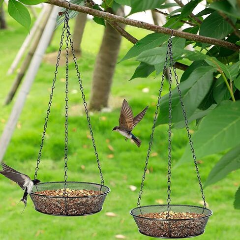 Hanging Bird Feeder, Birdfeeder Hanging for Garden Yard Outside Hanging Bird Feeder Tray - Metal Mesh Platform Feeders for Birds Outside Outdoors Hanging for Attracting Birds, 1Pcs in Saudi Arabia