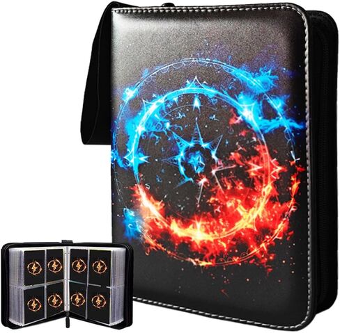 Card Binder Album 4 Pocket, 400 Pockets Trading Card Holder Binder with 50 Removable Sleeves, Zipper Card Book for Trading Cards, Game Sports Cards (Dragon) in Saudi Arabia