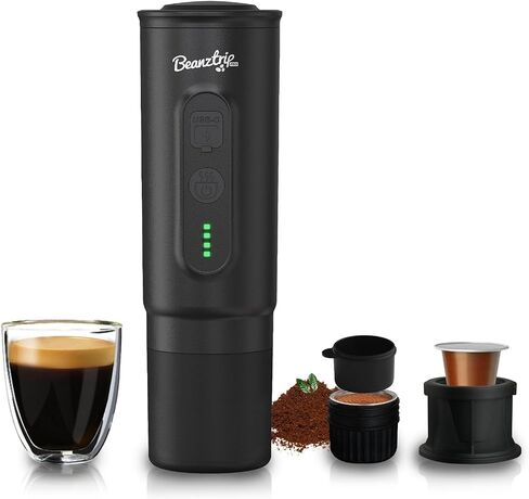 H02 Pro Properable Espresso Maker ، آلة قهوة كهربائية للسفر ، آلة الإسبريسو تناسب كبسولة القهوة والتكوين الأرضية ، صانع القهوة المصغر 20bar مع تسخين ذاتي ، للتخييم ، المشي لمسافات طويلة ، المكتب in Kuwait