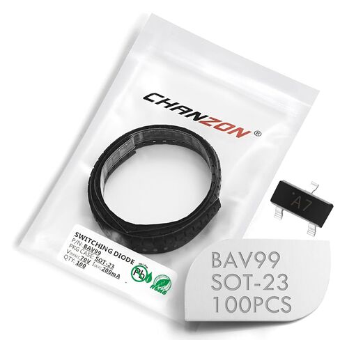 (حزمة من 100 قطعة) Chanzon BAV99 SMD Small Signal Diodes Fast Switch Rives High SPEED 200MA 70V SOT-23 (SOT-23-3) 200 Ma 70 Volt (Marking A7) in Saudi Arabia