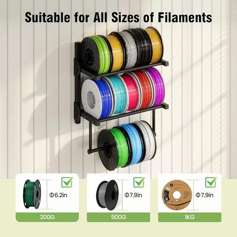 رف تخزين خيوط الطابعة ثلاثية الأبعاد ، رف تخزين التخزين المؤقت للولاية ، 3 مستويات ، حاملي ، رف معدني شاق لل PLA/ABS/TPU in Kuwait