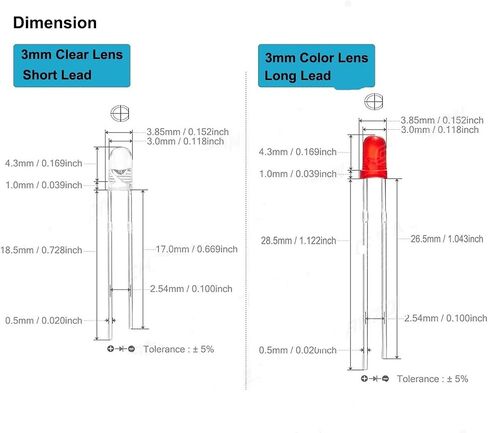 10 PCS 3MM 5MM LED DIODE وميض أبيض أحمر أخضر اللون الأزرق الأصفر RGB سريع البطيء فلاش منتشر لون واضح تغيير الضوء (فلاش لون 5 مم) in Kuwait