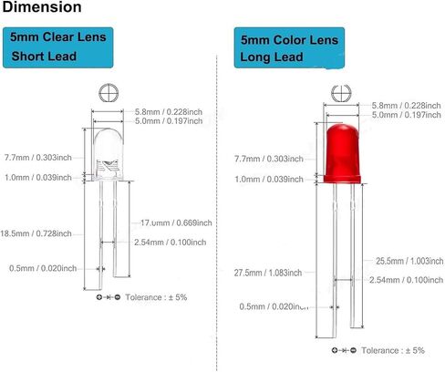 10 PCS 3MM 5MM LED DIODE وميض أبيض أحمر أخضر اللون الأزرق الأصفر RGB سريع البطيء فلاش منتشر لون واضح تغيير الضوء (فلاش لون 5 مم) in Kuwait