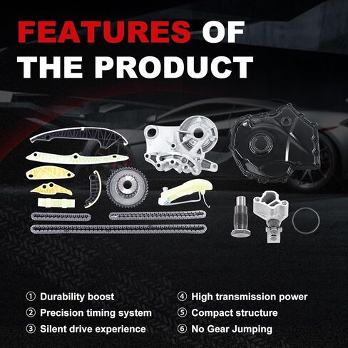 Engine Timing Chain Kit 2.0L Fit for 2008-2015 A4 A5 A6 TT allroad for 08-15 VW Tiguan/Jetta/A3 CC Eos GTI A4 allroad Replace Engine Replacement parts with Guide Rails Tensioner in Saudi Arabia