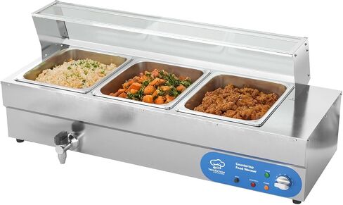 6 Pan Commercial Food Warmer, Electric Bain Marie Countertop Stainless Steel Buffet Steam Table for Catering and Restaurants(6×1/3 GN Pan,120V/1700W) in Kuwait