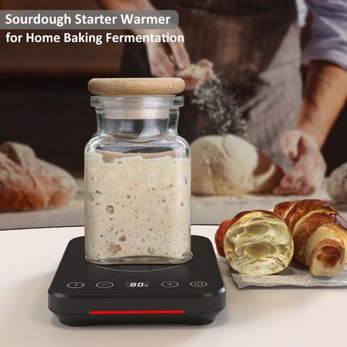 Sourdough STARTER أكثر دفئًا ، دقة 1 درجة فهرنهايت التحكم في ترموستات (70-100 درجة فهرنهايت) والذاكرة الذكية ، حصيرة دافئ العجين المخمر الكهربائي للمطبخ ، مؤقت 0-12 ساعة ، أكثر دفئًا من العجين المخمر. in Kuwait