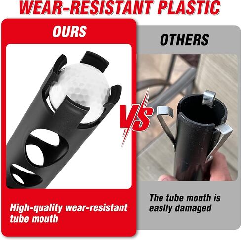 Golf Ball Retriever, Golf Shag Bag with Pocket & Tee Holder, Shags Bag for Golf Ball with Detachable Plastic Golf Bag Tube, High-Capacity Golf Ball Shagger, Shag Bags Hold 80 Golf Balls, 33.86in in Kuwait