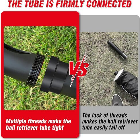 Golf Ball Retriever, Golf Shag Bag with Pocket & Tee Holder, Shags Bag for Golf Ball with Detachable Plastic Golf Bag Tube, High-Capacity Golf Ball Shagger, Shag Bags Hold 80 Golf Balls, 33.86in in Kuwait