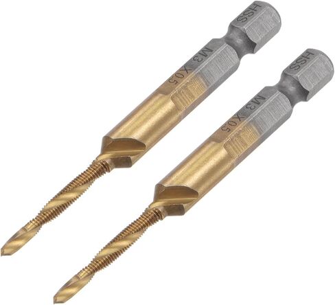 #us 2pcs M3x0.5 Titanium مغلف عالية السرعة من الصلب تدريبات وابتي in Saudi Arabia