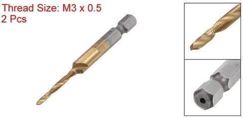 #us 2pcs M3x0.5 Titanium مغلف عالية السرعة من الصلب تدريبات وابتي in Saudi Arabia