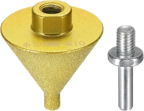 HARFINGTON Diamond Beveling Chamfer Bits 0-2" Dia M10 Thread Cone Tile Bit with Adapter, Countersink Drill Bit to Enlarge Holes for Porcelain Tile, Marble, Ceramic, Glass, Stones in Saudi Arabia