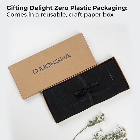 D'Moksha Homes Linen Navy Blue Table Runner 144 Inches Long - 100% Pure Linen Extra Long Table Runner 14 x 144 Inch for Summer, Fall and Halloween - Classic Hemstitch in Kuwait