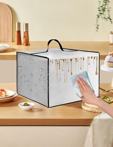 Heat-Resistant Nylon Cover Waterproof Dust Cover Case for Cuisinart Air Fryer TOA-70/for Kalorik MAXX Digital Air Fryer Oven 26 Quart Convection Toaster Oven,Silver in Saudi Arabia