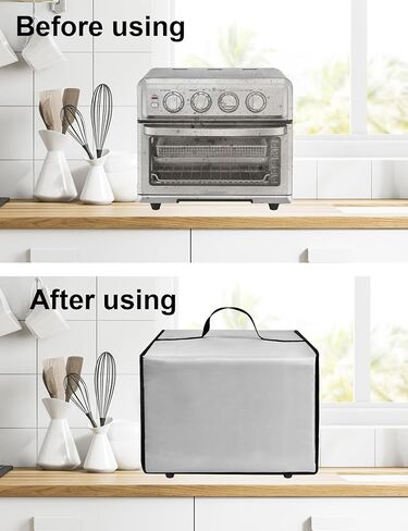 Heat-Resistant Nylon Cover Waterproof Dust Cover Case for Cuisinart Air Fryer TOA-70/for Kalorik MAXX Digital Air Fryer Oven 26 Quart Convection Toaster Oven,Silver in Saudi Arabia