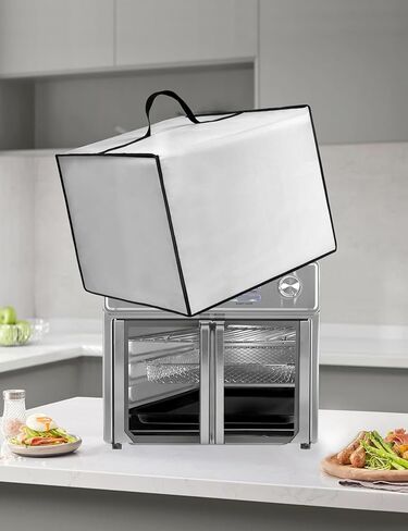Heat-Resistant Nylon Cover Waterproof Dust Cover Case for Cuisinart Air Fryer TOA-70/for Kalorik MAXX Digital Air Fryer Oven 26 Quart Convection Toaster Oven,Silver in Saudi Arabia
