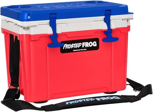 Made in USA Frosted Frog Hyper-Light 14 Quart Hard Cooler Insulated Portable Ice Chest Box for Beach, Beverages, Camping, Fishing, Boat, Barbecue, 30% Lighter Than Rotomolded Coolers in Kuwait
