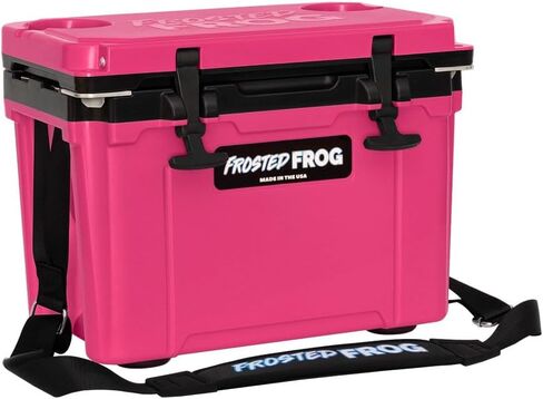 Made in USA Frosted Frog Hyper-Light 14 Quart Hard Cooler Insulated Portable Ice Chest Box for Beach, Beverages, Camping, Fishing, Boat, Barbecue, 30% Lighter Than Rotomolded Coolers in Kuwait