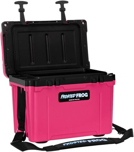 Made in USA Frosted Frog Hyper-Light 14 Quart Hard Cooler Insulated Portable Ice Chest Box for Beach, Beverages, Camping, Fishing, Boat, Barbecue, 30% Lighter Than Rotomolded Coolers in Kuwait
